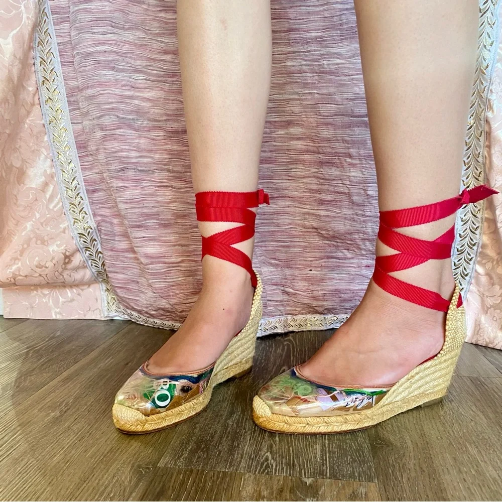 Christian Louboutin “Trash” Wedge Espadrilles Sandal